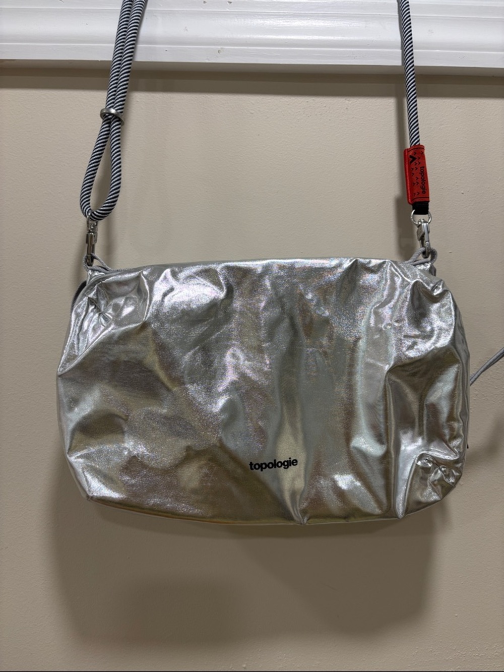 Topologie Bottle Sacoche Travel Crossbody Chrome Silver Bag w/ 8.0mm Rope Strap